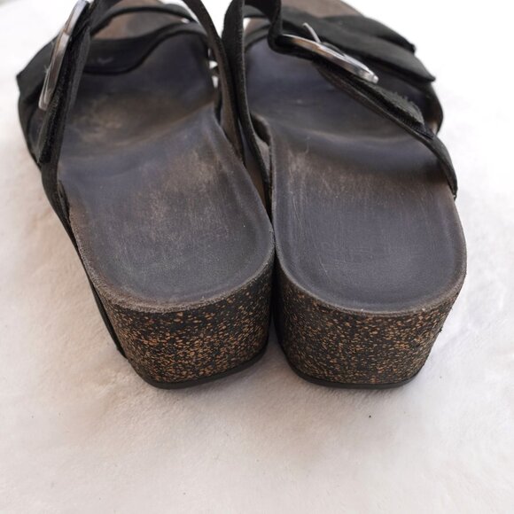 Dansko Suzie Womens Black Wedge Sandals With Buckle Strap Sz 41 7.5 8 - Picture 3 of 9